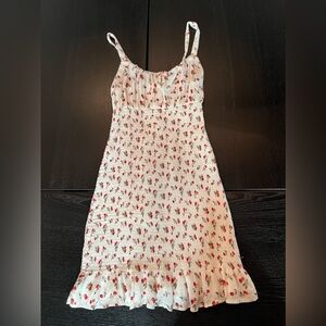 Abercrombie & Fitch Cherry Ruched Smocked Mini Dress